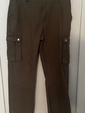 NovaMen Fashion Nova Olive Cargo Pants Size 30 Straight Wide Leg